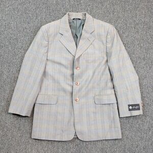 Sean John Y2K Plaid Blazer Jacket 10 Grey Wool Blend Academia Streetwear Hip Hop